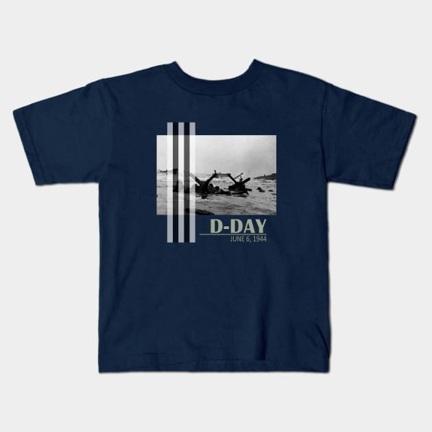 D Day 06 Jun 1944 WW2 Normandy Landings Kids T-Shirt by Jose Luiz Filho